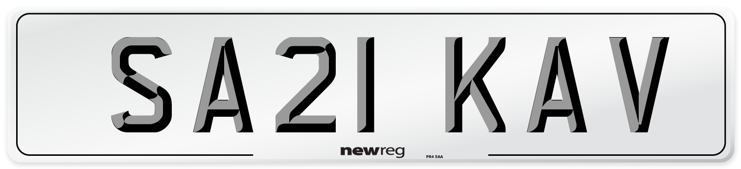 SA21 KAV Number Plate from New Reg